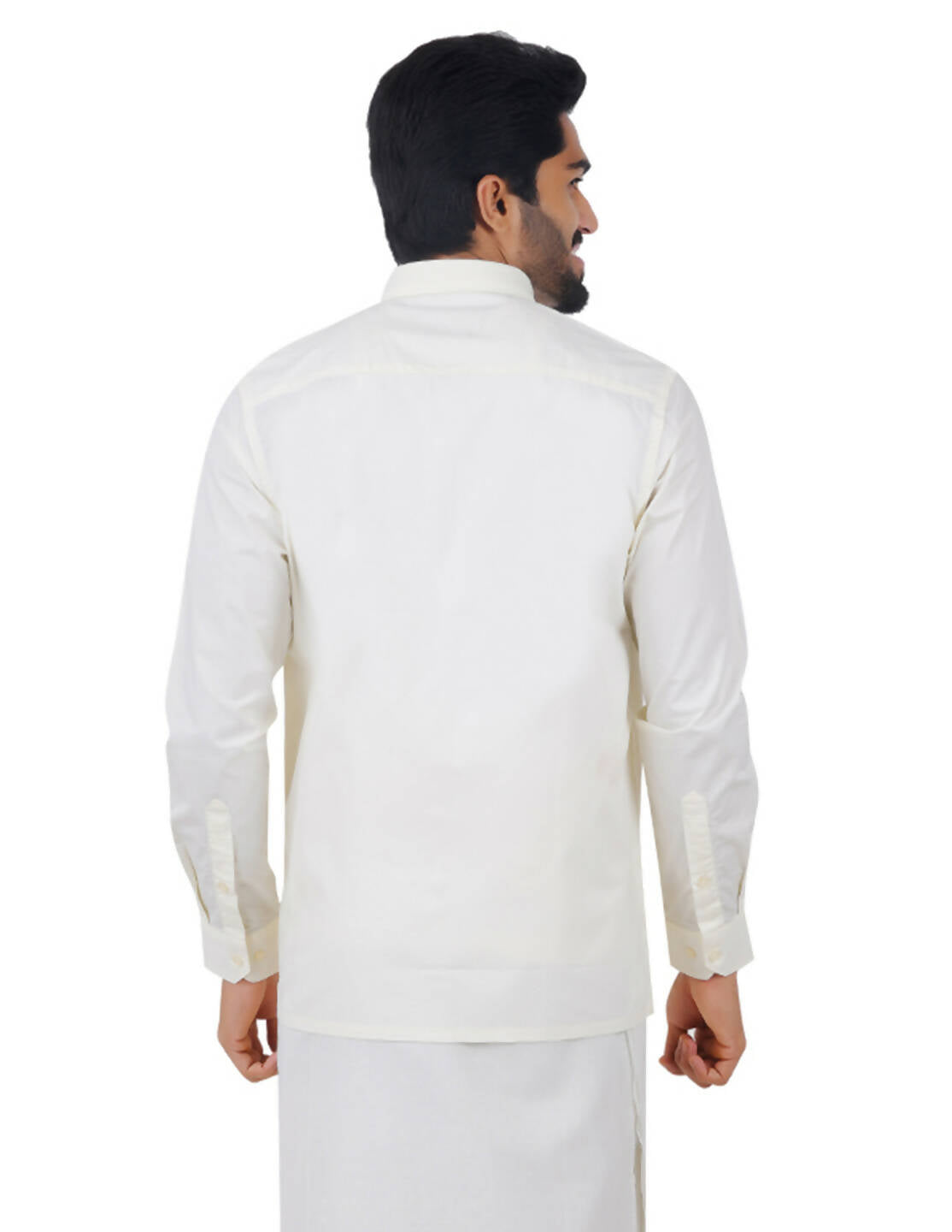 Ramraj Cotton Mens Cotton Light Cream Colour Full Sleeve Shirt | Grocsy