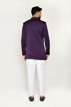 Joban Fashion Purple Colored Polyester Fabric Indo Western With Straight Fir Pant | Grocsy