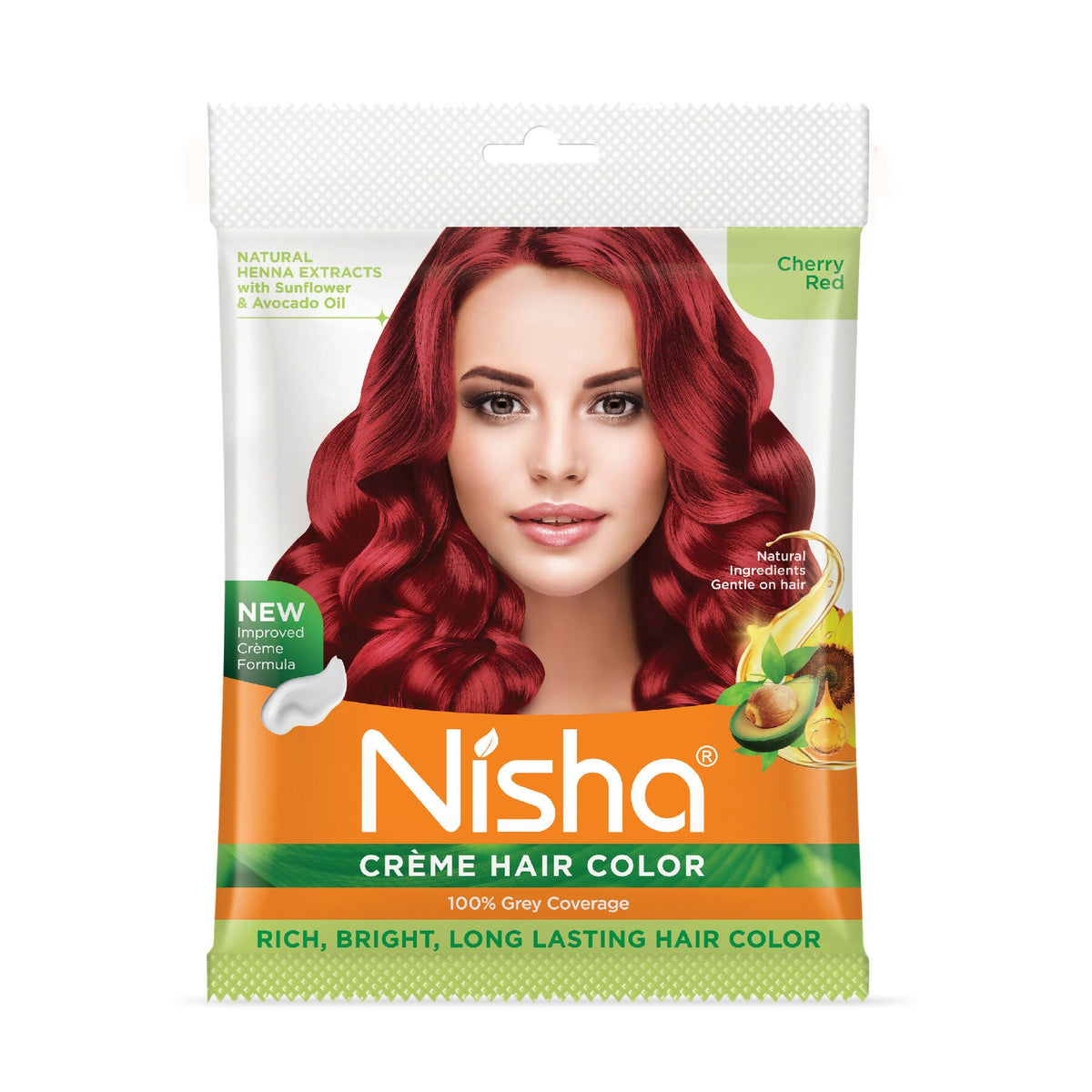 Nisha Creme Hair Color for Women - Cherry-Red | Grocsy