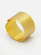 NVR Women Gold-Polished Solid Adjustable Finger Ring | Grocsy