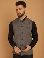 Even Apparels Pure Wool Nehru Jacket - Grey | Grocsy
