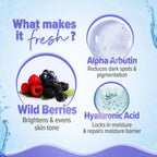 Aqualogica Illuminate+ Dewy Sunscreen SPF 50+ PA++++ with Wild Berries & Alpha Arbutin, Protection Against Uva/B & Blue Light Protection | Grocsy