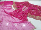 Jyoti Fashion Pink Jari with Sequin Embroidered Georgette Semi Lehenga Choli with Dupatta | Grocsy