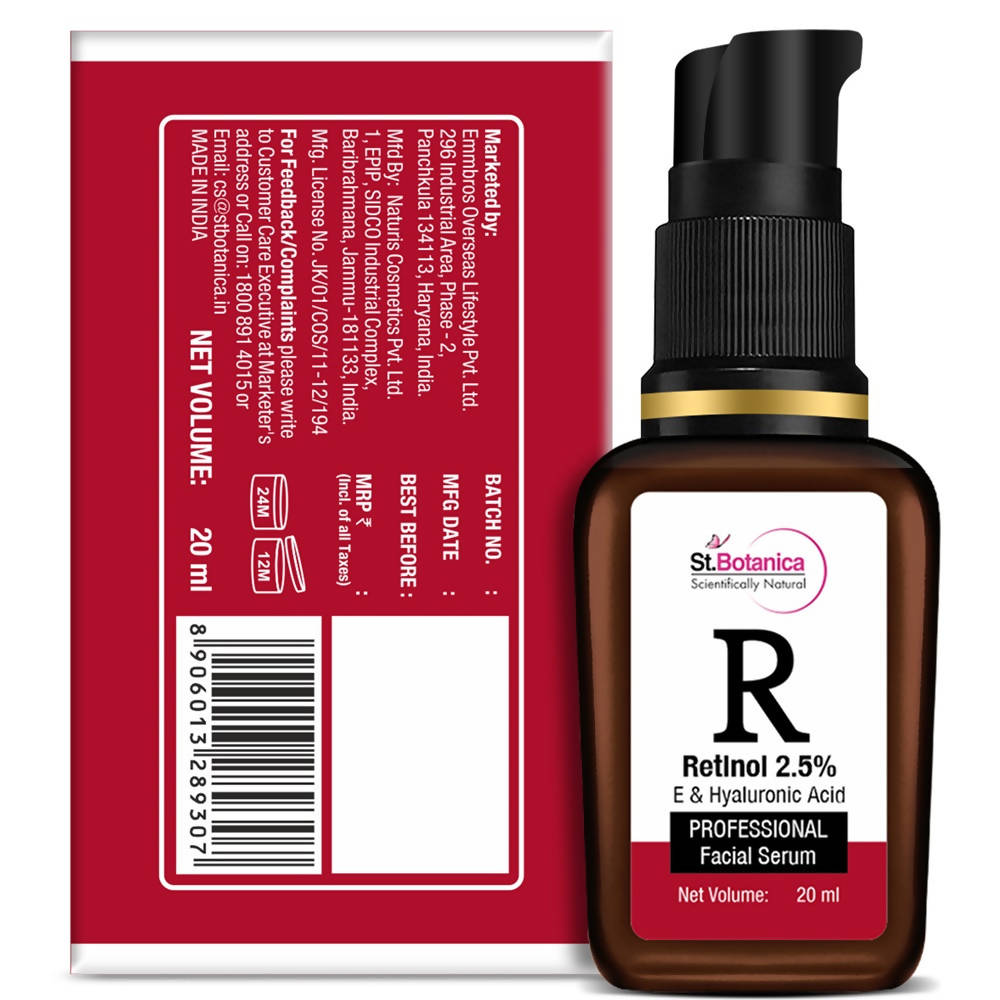 St.Botanica Retinol 2.5% E & Hyaluronic Acid Professional Facial Serum | Grocsy