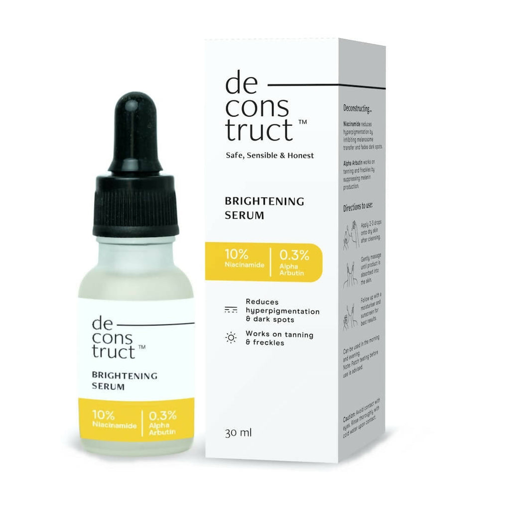 Deconstruct Brightening Serum 10% Niacinamide + 0.3% Alpha Arbutin Face Serum for Pigmentation & Dark Spots | Grocsy