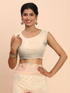 Shree Shyam Fashion Linen Cotton Off White Saree | Grocsy