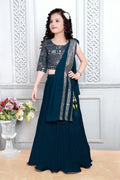 Kids Wedding Designer Rama Heavy Georgette Lehenga Choli - Aaradhna | Grocsy