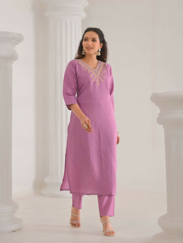 Ethnic Festive Wear Viscose Chanderi Pink Stitched Suit With Dupatta - Tanisha | Grocsy