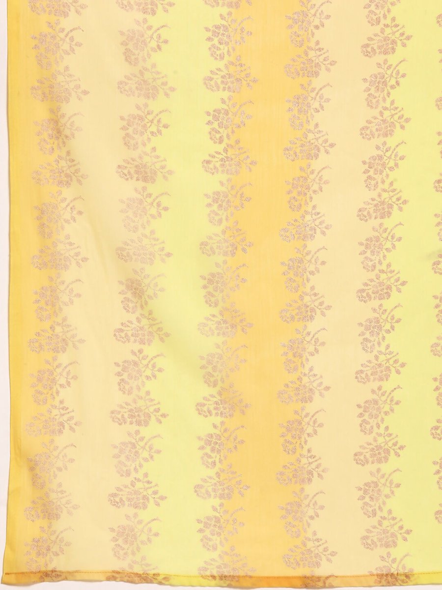 Ahalyaa Women's Traditional Semi Stitch Saree - Yellow | Grocsy