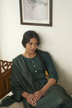 Dark Green Rayon Sequence Embroidery work Straight kurta with Pant & Dupatta - Akashara | Grocsy