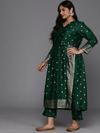 Ahalyaa Women's Traditional wear Kurta Set - Green | Grocsy