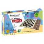 Kraftsman Wooden Portable Chess Board Game Set for Kids and Adults of All Age Groups | Grocsy