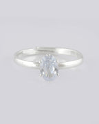 VOJ white CZ-detail Stainless Steel Cubic Zirconia Silver Plated adjustable finger Ring | Grocsy