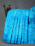 Sky Blue Kalamkaari Print Munga Cotton Saree By Gayathri Reddy Designer Studio | Grocsy