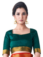 Mimosa Women's Red Kanchipuram Art Silk Saree | Grocsy