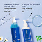 BeBodywise 1% Salicylic Acid Body Wash and 10% Niacinamide Body Lotion | Grocsy