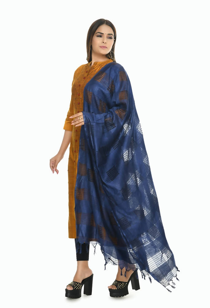 Mominos Fashion Navy Blue Window Dupatta | Grocsy