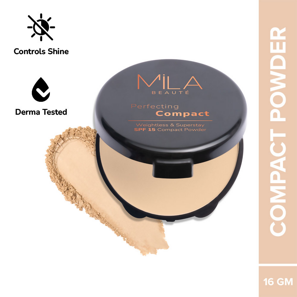 Mila Beaute Superstay Natural Matte Finish Perfecting Compact Powder with SPF 15 - True Beige | Grocsy