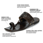 Stepsoft Men'S Brown Kolhapuri Chappal | Cutwork Leather Ethnic Slip-On Footwear | Grocsy