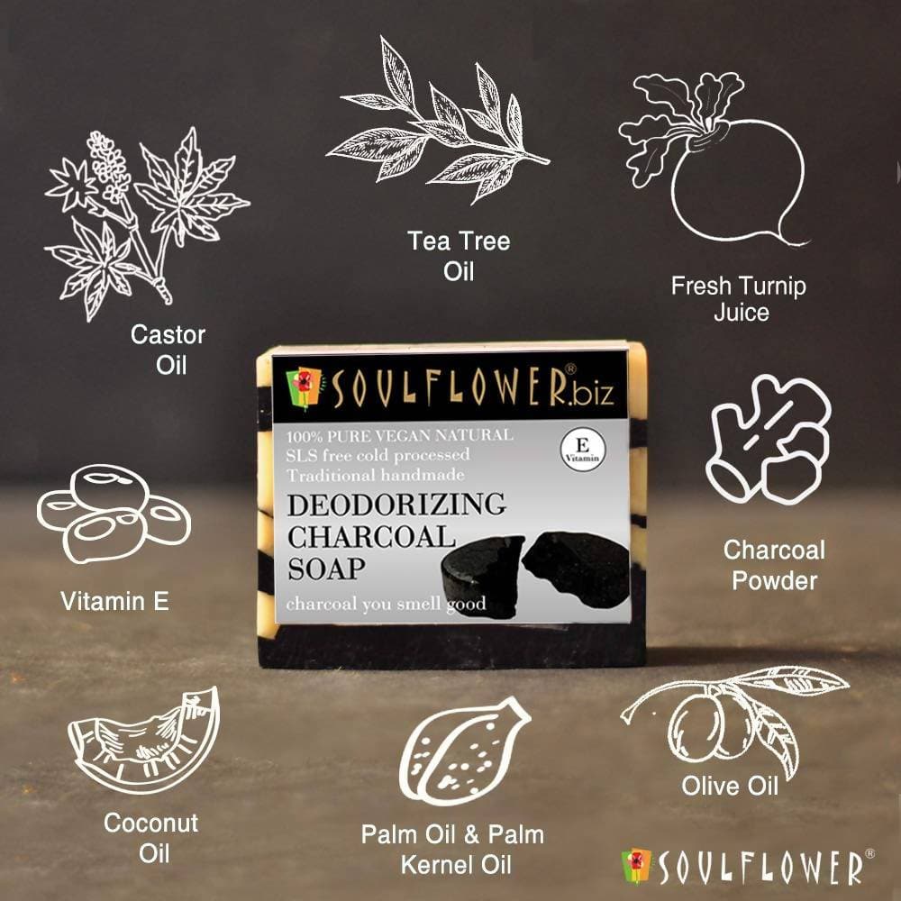 Soulflower Handmade Soap with Deodorizing Charcoal | Grocsy