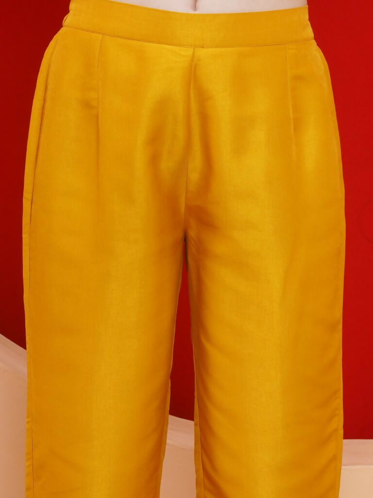 Joban Fashion Yelow Kaftaan Set with ineer and Potli | Grocsy