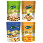 Happilo Premium Californian Almonds, Walnuts Inshell, Afghani Anjeer & Turkish Apricot Combo | Grocsy