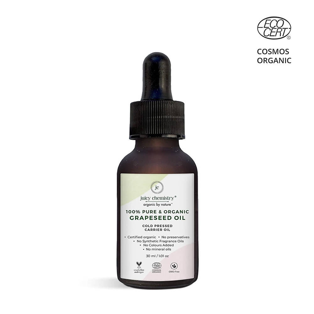 Juicy Chemistry Pure & Organic Grapeseed Cold Pressed Carrier Oil | Grocsy