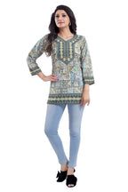 Snehal Creations Faux Crepe Variyali Short Kurti Tunic Top | Grocsy