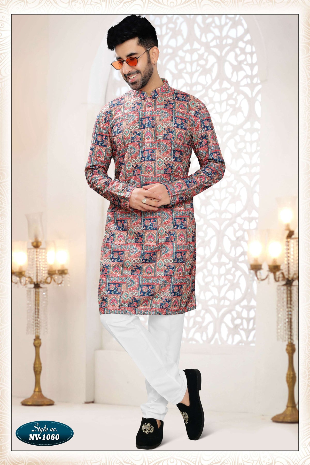 Joban Fashion Men's Cream Base Straight Rayon Thread And Sequence Embroidery All Over Kurta Set | Grocsy