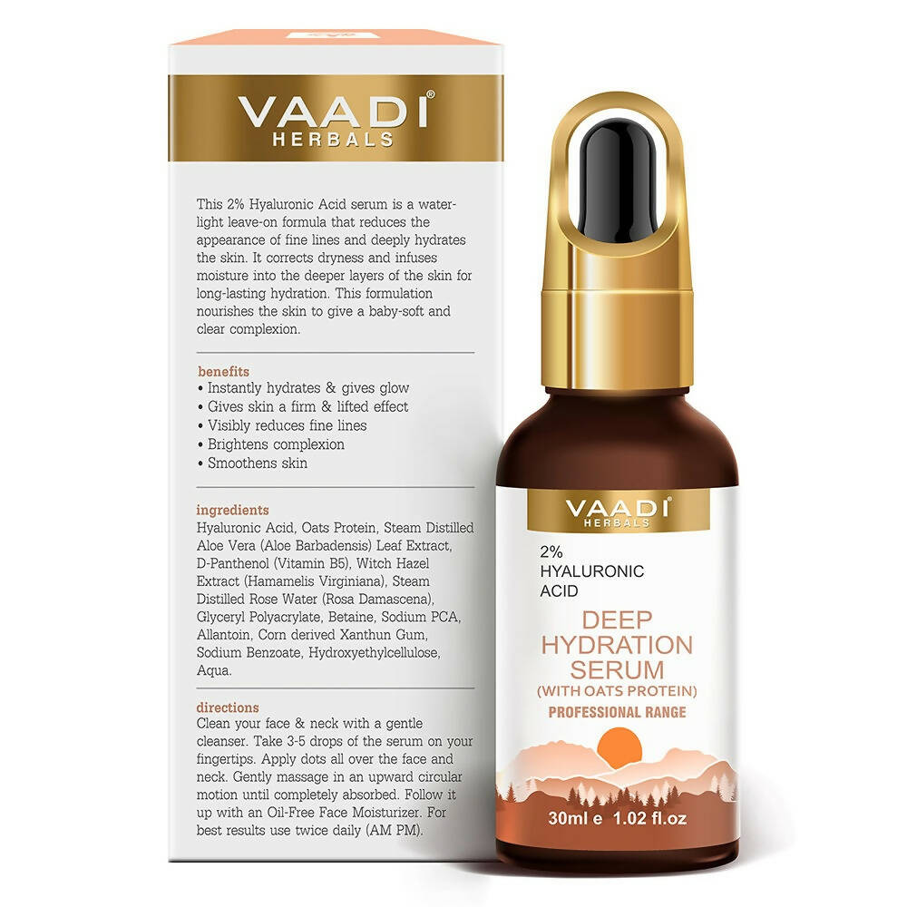 Vaadi Herbals Deep Hydration Serum With 2% Hyaluronic Acid & Oats Protein | Grocsy