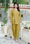 Miravan Women's Mehandi Solid Co-Ord Set | Grocsy