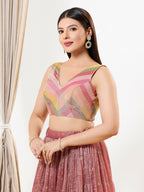 Joban Fashion Rust Tissue Padded Blouse With V Neck Sleeveless | Grocsy