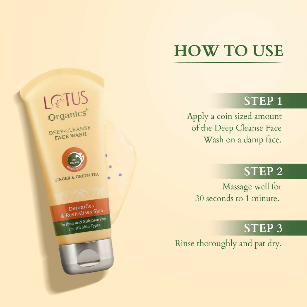 Lotus Organics Green Tea & Ginger Deep Cleanse Face Wash | Grocsy
