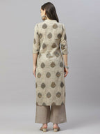 Miravan Women's Pure Cotton Printed Straight Kurta And Palazzo | Grocsy