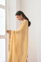 Designer Stylish Yellow Muslin Stitched Suit With Dupatta - Anbazaar | Grocsy