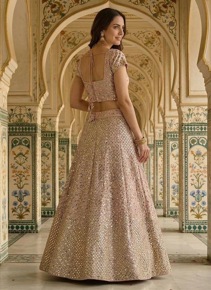 Lehenga Mart Baby Pink Faux Georgette Designer Bollywood Style Wedding Wear Lehenga Choli | Grocsy