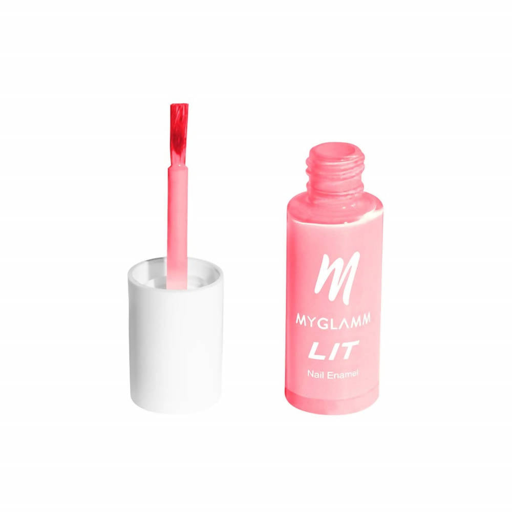 MYGLAMM LIT Nail Enamel - Crushing - Punch Pink Shade (7 Ml) | Grocsy