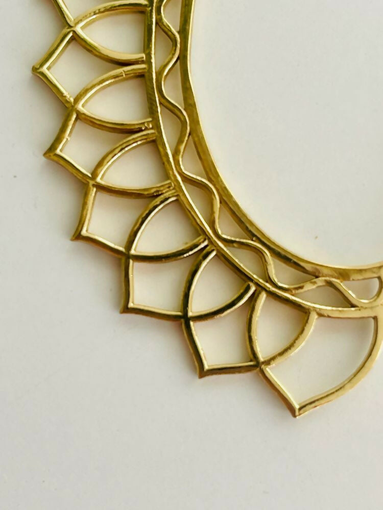 NVR Women Ethnic Gold-Polished Brass Leaf Style Ear Cuff | Grocsy