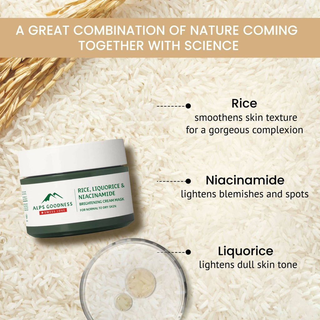 Alps Goodness Rice, Liquorice & Niacinamide Brightening Cream Mask | Grocsy