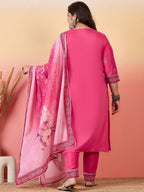 Sztori Women Floral Yoke Design Regular Kurta with Trousers & With Dupatta | Grocsy