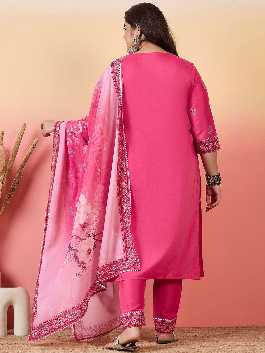 Sztori Women Floral Yoke Design Regular Kurta with Trousers & With Dupatta | Grocsy