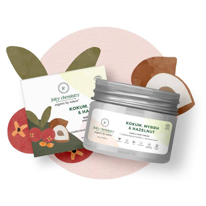 Juicy Chemistry Kokum, Myrrh & Hazelnut Hand & Foot Cream | Grocsy