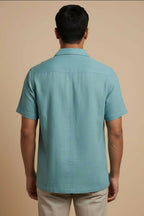 Seaform — Sea Green Linen Shirt by Hilo Design | Grocsy