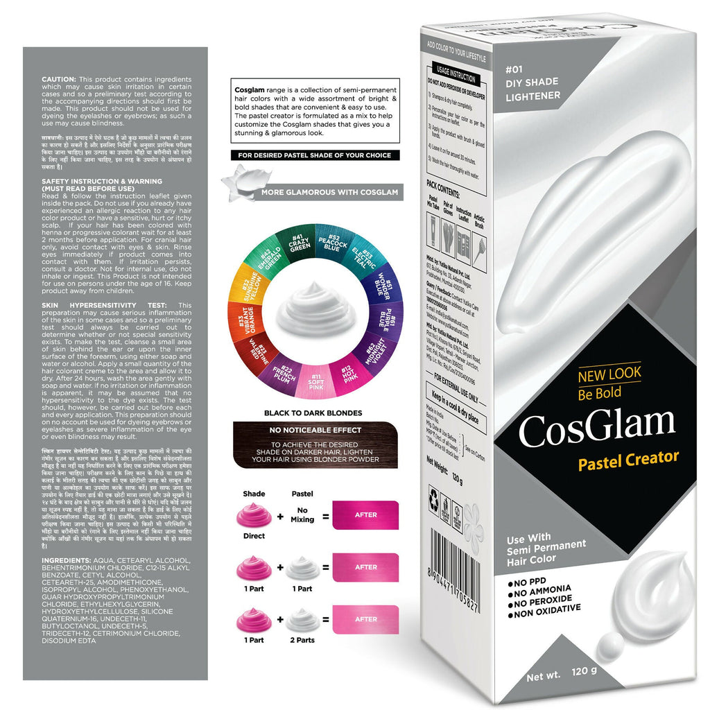 Cosglam Semi Permanent Hair Color for Women & Men-Pastel Creator | Grocsy