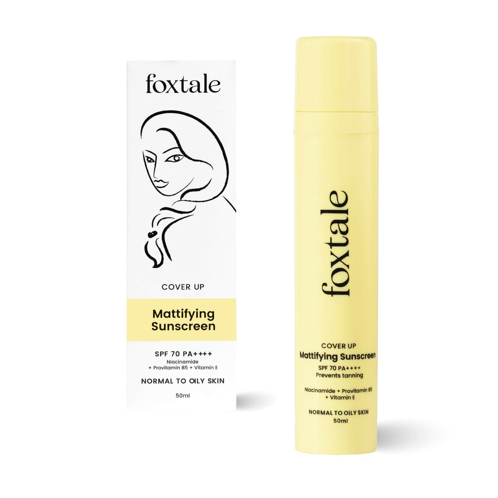 Foxtale Niacinamide Mattifying Sunscreen SPF 70+ PA++++ - Prevents Tanning, UVA/UVB Protection | Grocsy