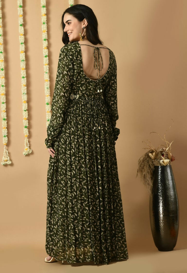 Joban Fashion Green Chinnon Kurta Set | Grocsy