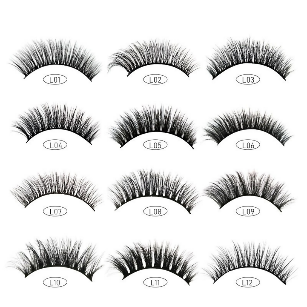 Bronson Professional Eyelash Set 3d False Long And Natural Eye Makeup - L07 | Grocsy