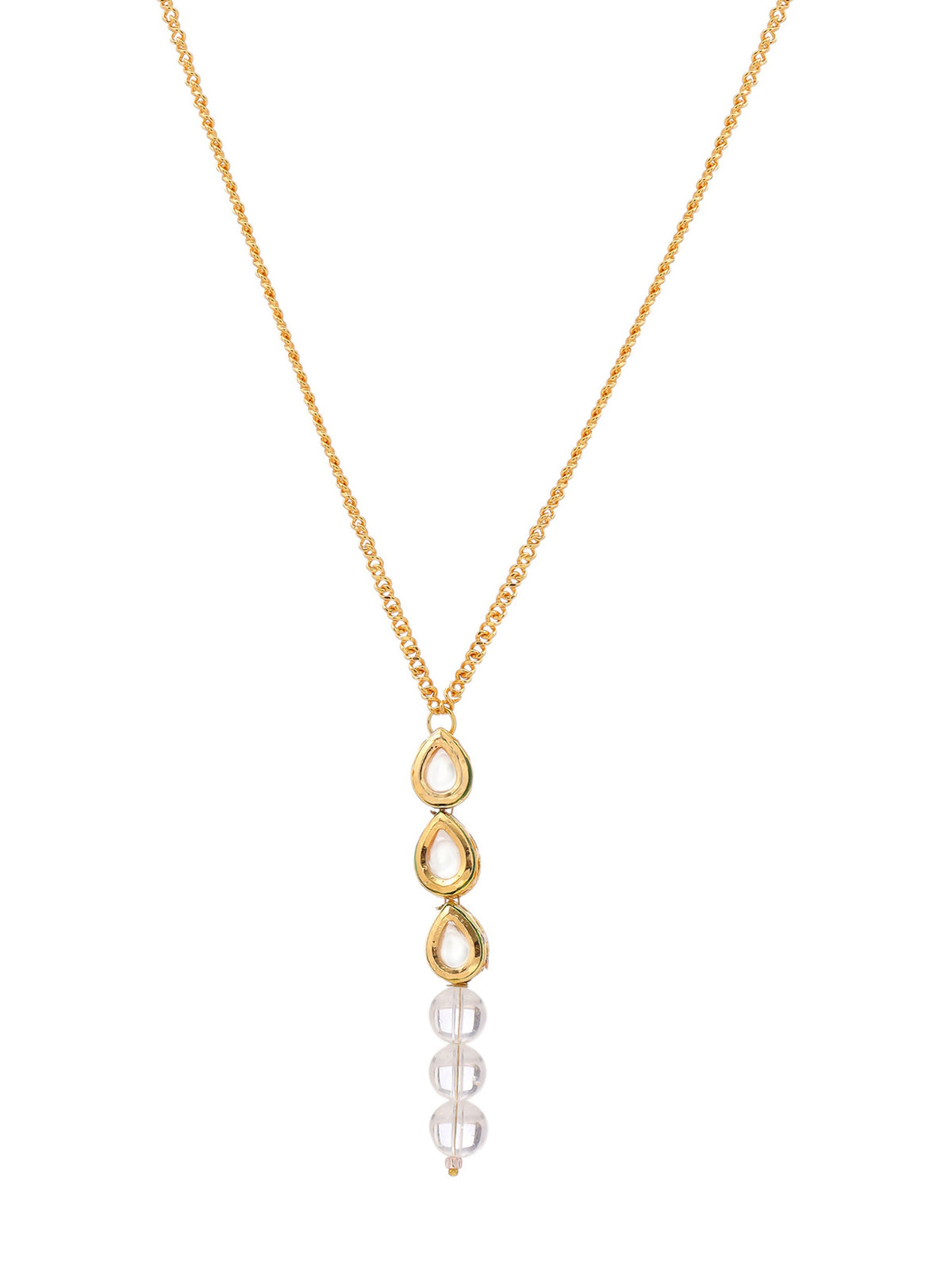 Ruby Raang White Clear Quartz Kundan Necklace | Grocsy