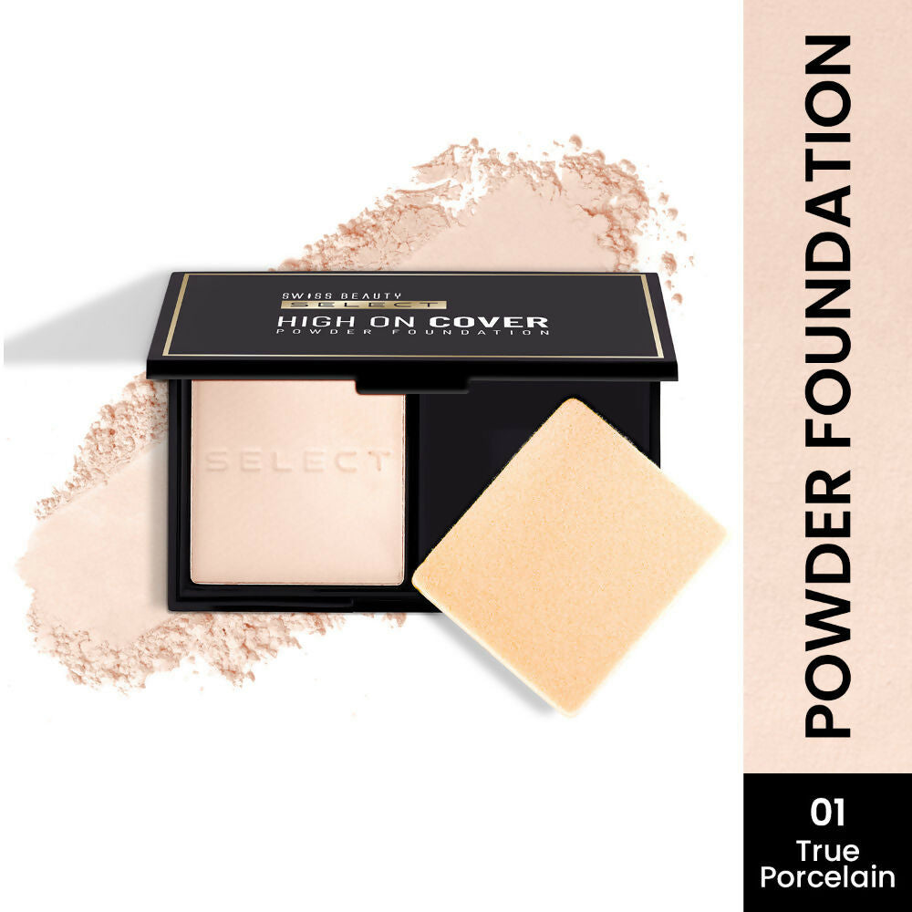 Swiss Beauty Select High On Cover Powder Foundation - 1 True Porcelain | Grocsy