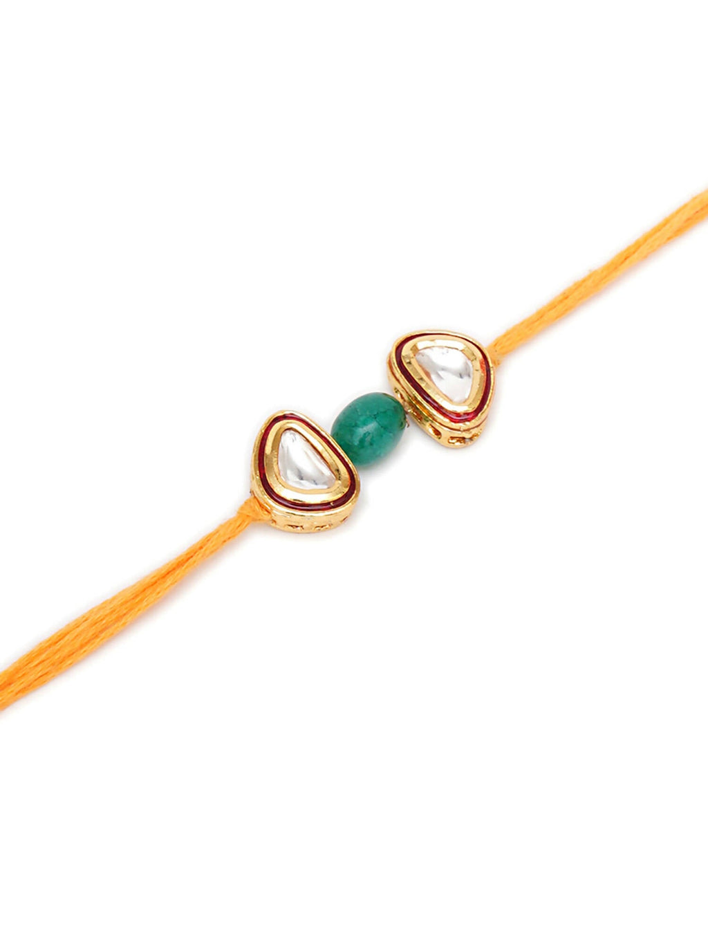 Designer kundan Rakhi - Ruby Raang | Grocsy
